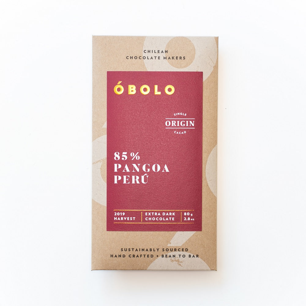 BARRA DE CHOCOLATE 85% CACAO PANGOA PERÚ ENVASE RECICLABLE - OBOLO CHOCOLATE