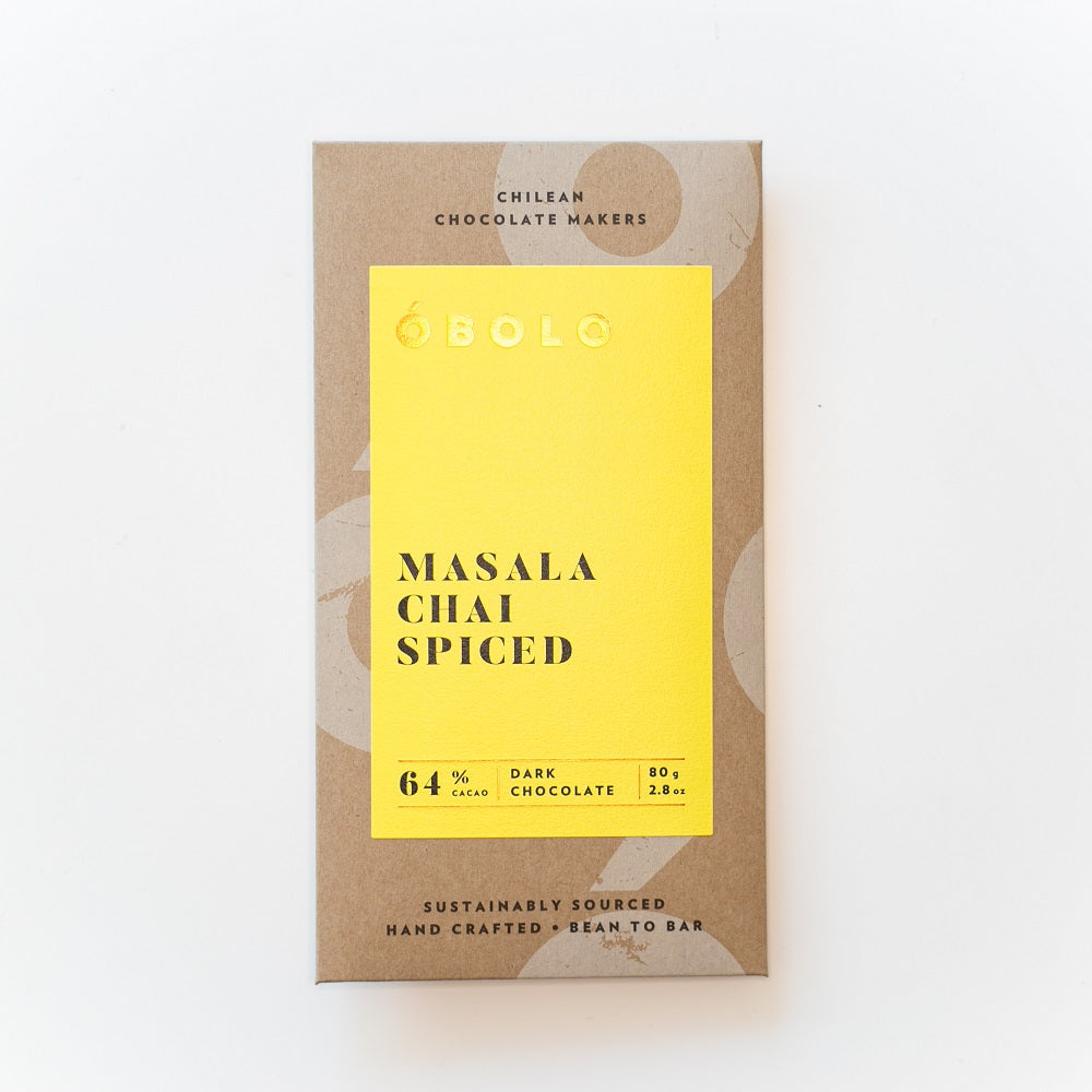 BARRA CHOCOLATE 64% CACAO MASALA CHAI SPICED - OBOLO CHOCOLATE