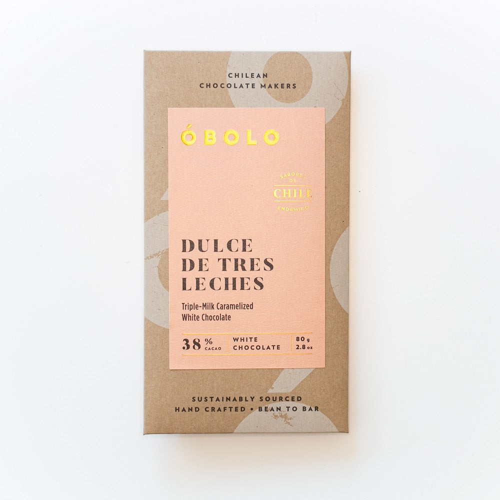 BARRA DE CHOCOLATE 38% CACAO  SABOR TORTA TRES LECHES - OBOLO CHOCOLATE