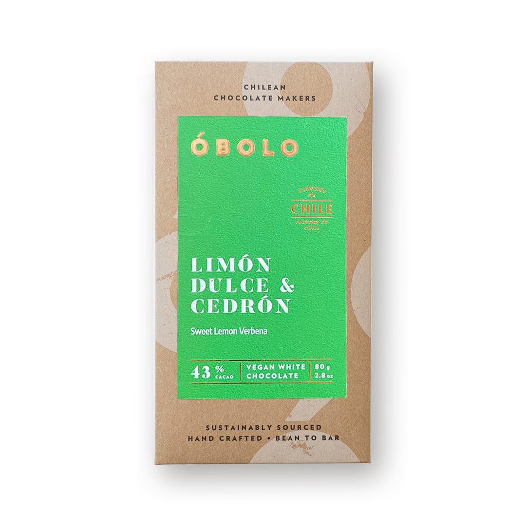 BARRA DE CHOCOLATE BLANCO VEGANO 43% CACAO LIMON Y CEDRON ENVASE RECICLABLE