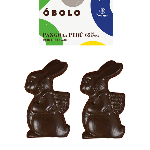 pack 2 Conejos de pascua chocolate 65% cacao  130 gramos